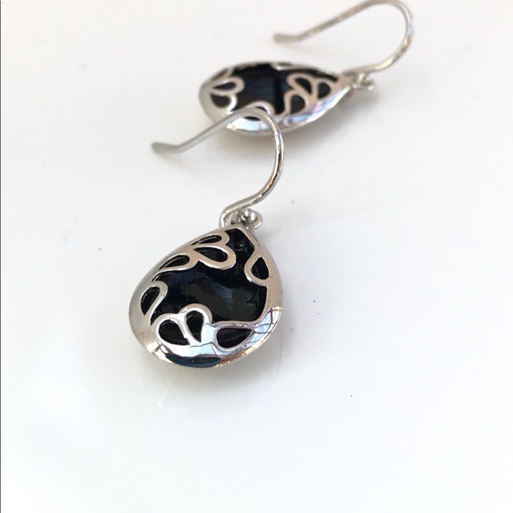 Sterling Silver Hanging Hook Earrings - Picture 3 of 6